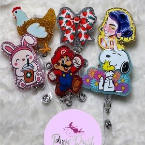 Cartoon character badge reels
